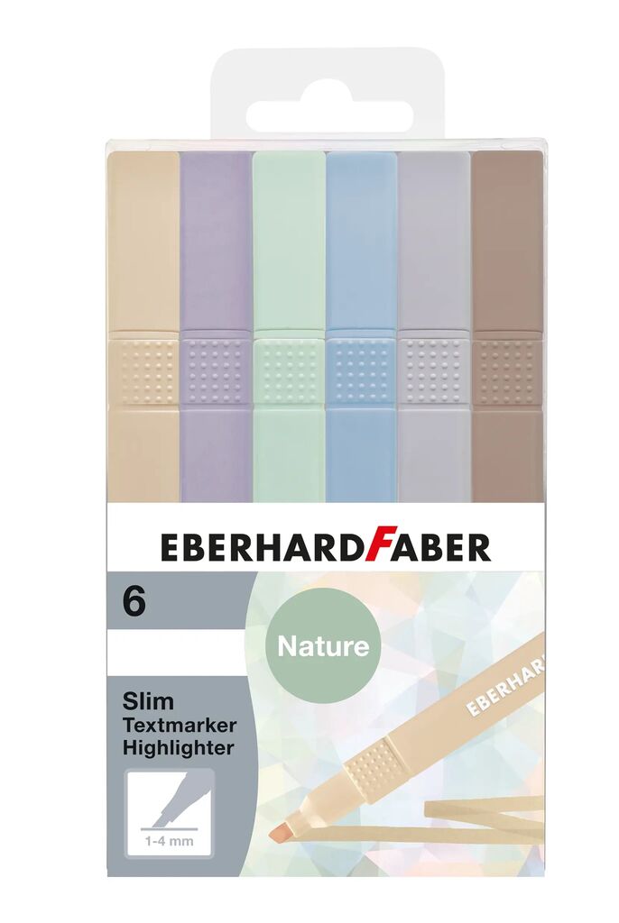 TEXTMARKER SLIM PATRAT SET 6 BUC NUANTE NATURALE EBERHARD FABER TEXTMARKER SLIM PATRAT SET 6 BUC NUANTE NATURALE EBERHARD FABER